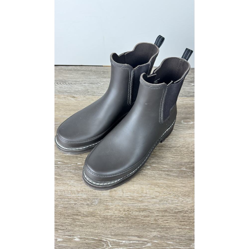 Women's Hunter Original Chelsea Rain Boots Dark Brown Size 10 /UK 8 Insulated